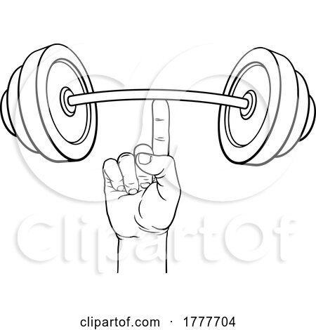 Weight Lifting Hand Finger Holding Barbell Concept by AtStockIllustration