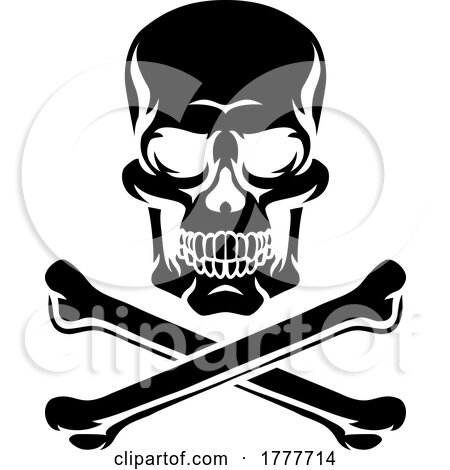 Skull and Crossbones Pirate Grim Reaper Cartoon by AtStockIllustration