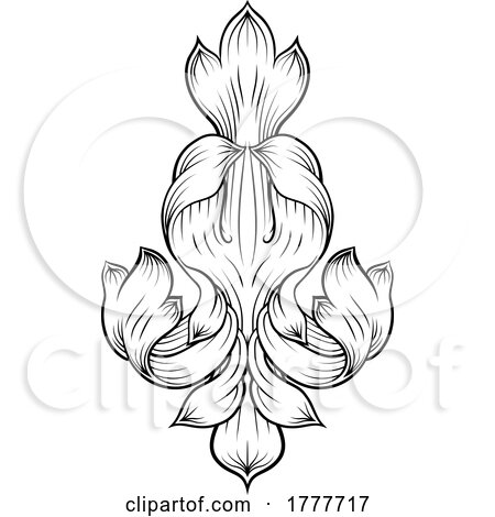 Filigree Heraldic Crest Coat of Arms Floral Design by AtStockIllustration