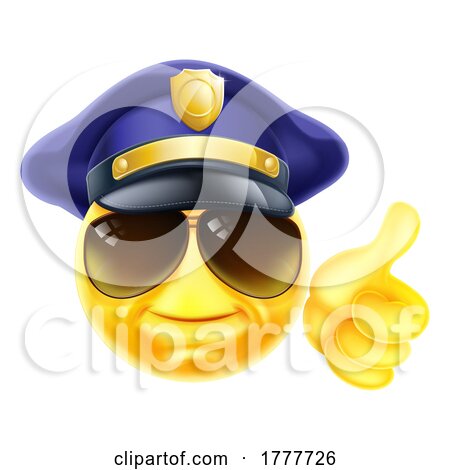 Happy Policeman Emoticon Emoji Face Cartoon Icon by AtStockIllustration