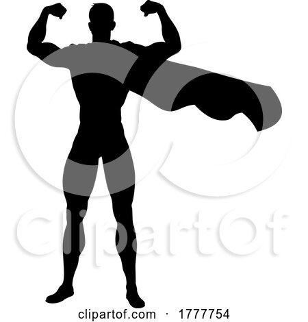 Super Hero Silhouette Superhero Comic Book Man by AtStockIllustration