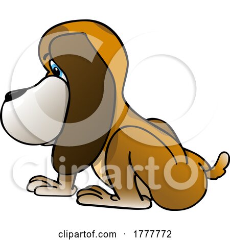 Cartoon Sitting Dog in Profile by dero