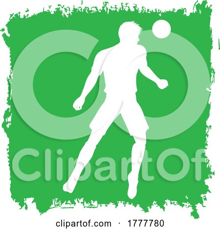 Silhouettes of Football or Soccer Players on Grunge Backgrounds by KJ Pargeter