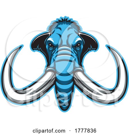 Blue Mammoth Elephant Head by Vector Tradition SM