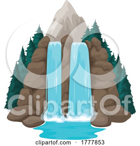 Waterfall Mountain by Vector Tradition SM