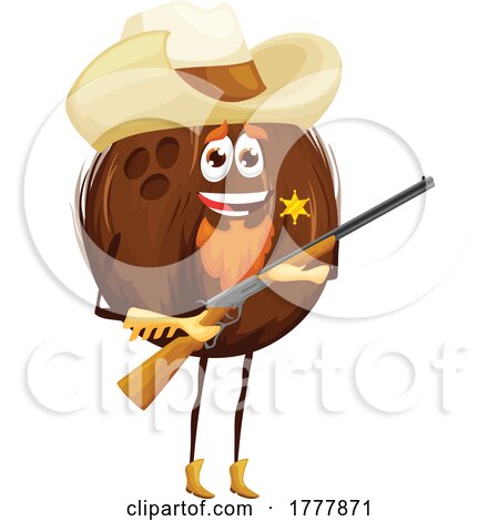Sheriff Coconut Mascot by Vector Tradition SM