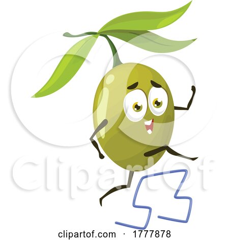 Jumping Olive Mascot by Vector Tradition SM