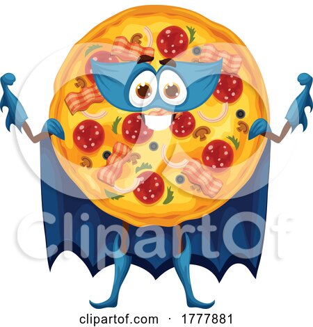 Super Hero Pizza Mascot by Vector Tradition SM