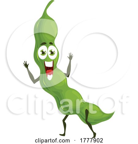 Bean or Pea Pod Mascot by Vector Tradition SM