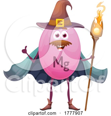 Wizard Mg Magnesium Micronutrient Mascot by Vector Tradition SM