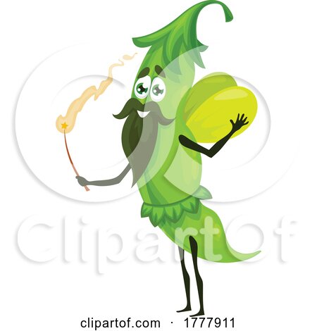 Wizard Bean or Pea Pod Mascot by Vector Tradition SM