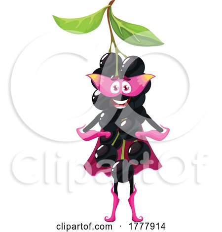 Super Black Currant Mascot by Vector Tradition SM