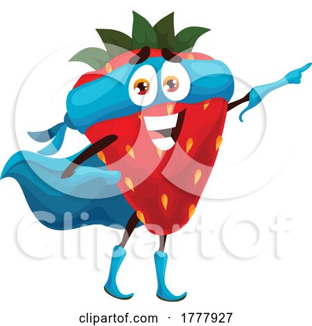 Super Strawberry Mascot by Vector Tradition SM