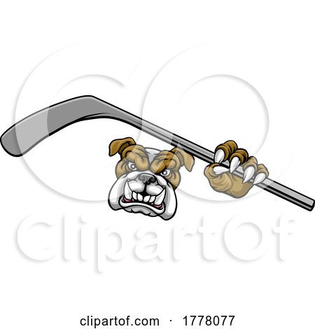 Bulldog Ice Hockey Player Animal Sports Mascot by AtStockIllustration