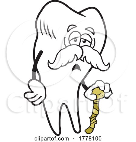 Cartoon Old Tooth Mascot Long in the Tooth by Johnny Sajem