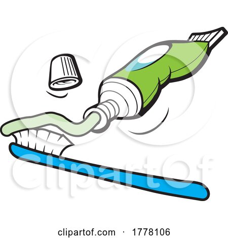 Cartoon Toothbrush and Paste by Johnny Sajem