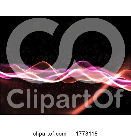 3D Abstract Modern Technology Background with Flowing Cyber Particles by KJ Pargeter