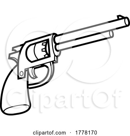 Cartoon Black and White Revolver by Hit Toon