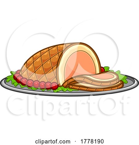Cartoon Roasted Ham by Hit Toon