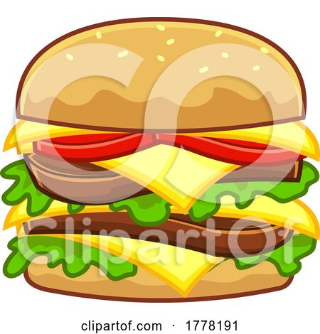Cartoon Double Cheeseburger by Hit Toon