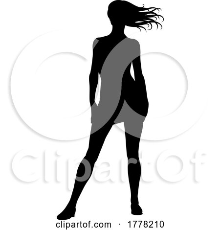 Woman Standing Silhouette by AtStockIllustration