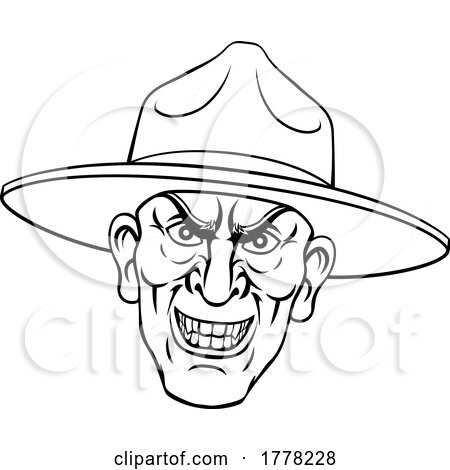 Army Bootcamp Drill Sergeant Soldier Ponting by AtStockIllustration