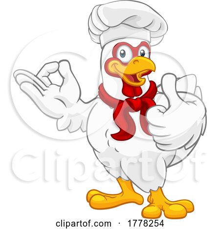 Chicken Chef Rooster Cockerel Perfect Cartoon by AtStockIllustration