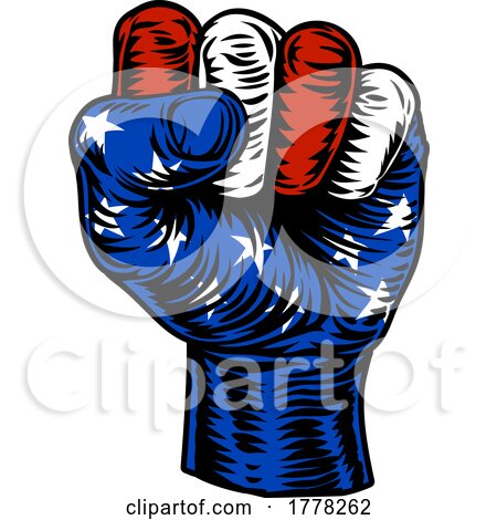 American Flag USA Fist Illustration by AtStockIllustration