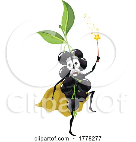 Wizard Black Currant Food Mascot by Vector Tradition SM