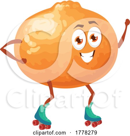 Roller Skating Tangerine Food Mascot by Vector Tradition SM