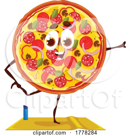 Yoga Pizza Food Mascot by Vector Tradition SM