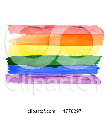 Painted Watercolor Rainbow Flag for Pride by KJ Pargeter