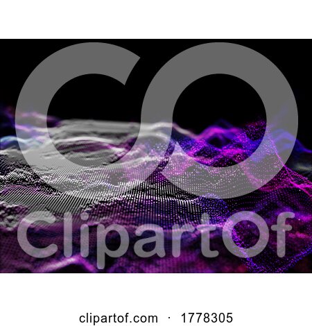 3D Abstract Background with Digital Cyber Particles by KJ Pargeter