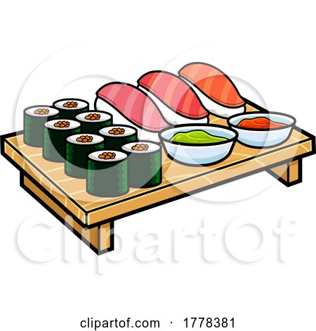 Cartoon Sushi Platter by Hit Toon