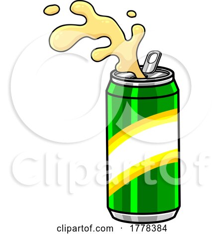 Cartoon Beer Can with Splash by Hit Toon