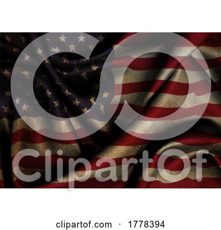 Realistic Grunge American Flag Background by KJ Pargeter
