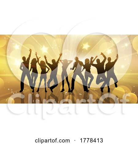 Abstract Banner Design with Silhouettes of People Dancing by KJ Pargeter
