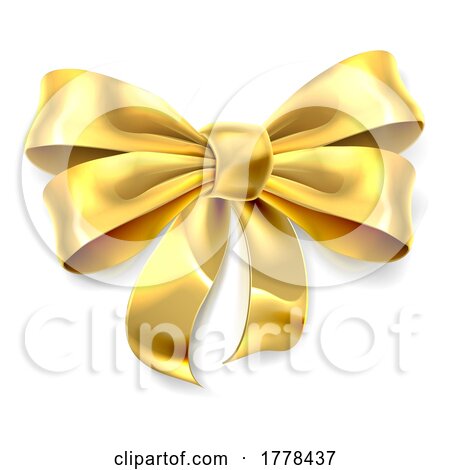 Gold Gift Golden Ribbon Present Bow by AtStockIllustration