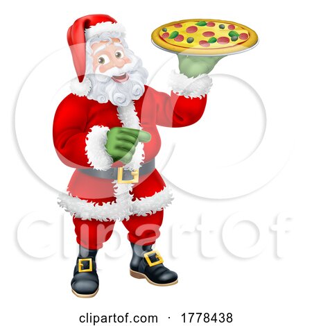 Christmas Santa Claus Father Christmas Pizza Chef by AtStockIllustration