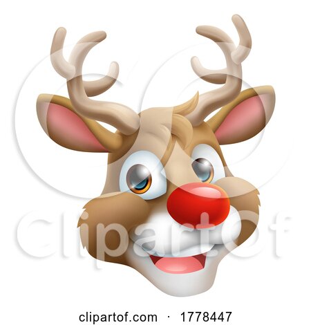 Christmas Reindeer Face by AtStockIllustration