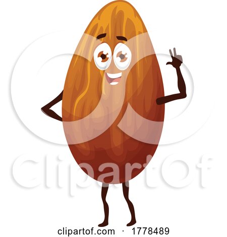 Almond Food Mascot Character by Vector Tradition SM