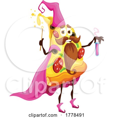 Wizard Pizza Slice Food Mascot Character by Vector Tradition SM