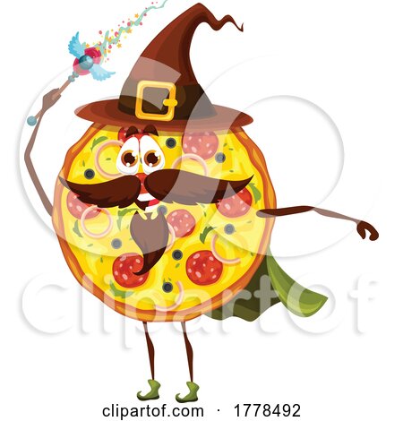 Wizard Pizza Food Mascot Character by Vector Tradition SM