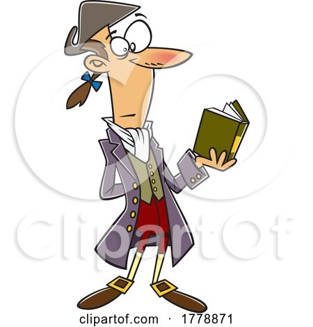 Cartoon Ichabod Crane Reading a Book by toonaday