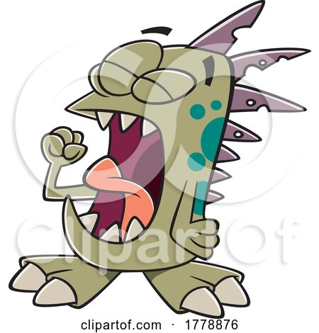 Cartoon Monster Yawning by toonaday