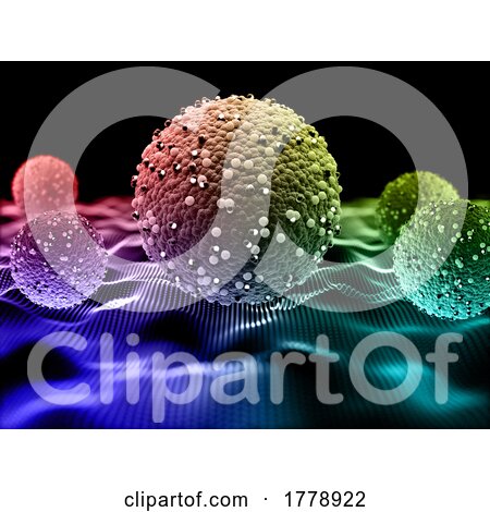 3D Abstract Medical Background with Measles Virus Cells by KJ Pargeter