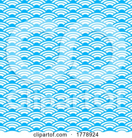 Abstract Background with Japanese Style Wave Pattern by KJ Pargeter