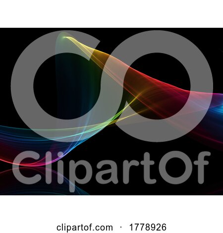 Abstract Modern Wallpaper of Rainbow Coloured Flowing Waves by KJ Pargeter