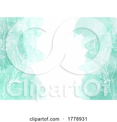 Floral Design on a Hand Painted Watercolour Background by KJ Pargeter