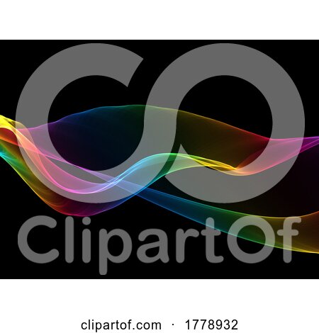 Rainbow Coloured Waves Abstract Background by KJ Pargeter